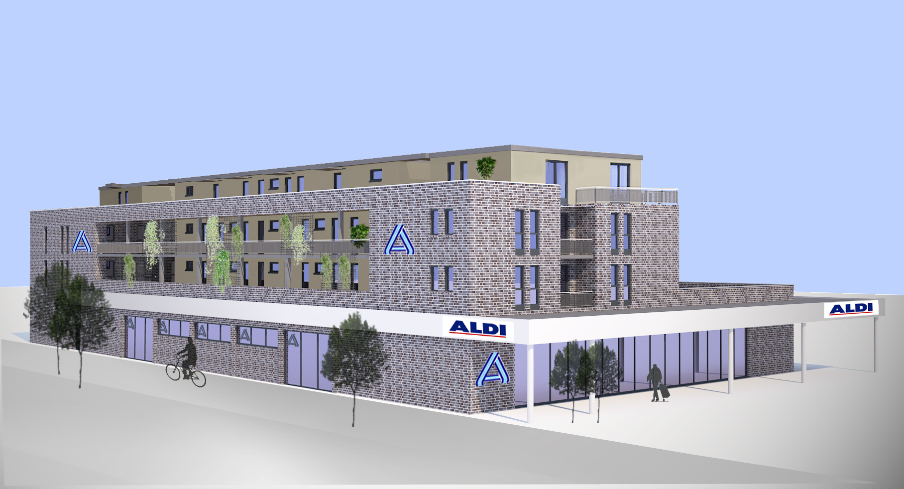 Neubau Discounter mit Wohnbebauung